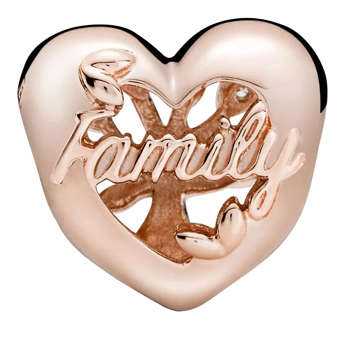 Pandora Offen Gearbeitetes Stammbaum Herz Charm 14k Rose Gold-plated Unique Metal Blend Anhänger - Image 2