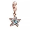 Pandora Funkelnder Seestern Charm-Anhänger 14k Rose Gold-plated Unique Metal Blend Anhänger