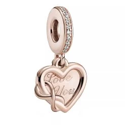 Pandora Love You Unendlichkeits-Herz Charm-Anhänger 14k Rose Gold-plated Anhänger