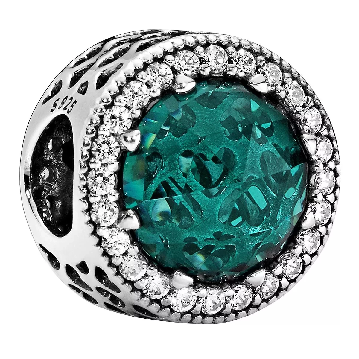 Pandora Funkelndes Meeresgrünes Charm Sterling Silver Anhänger
