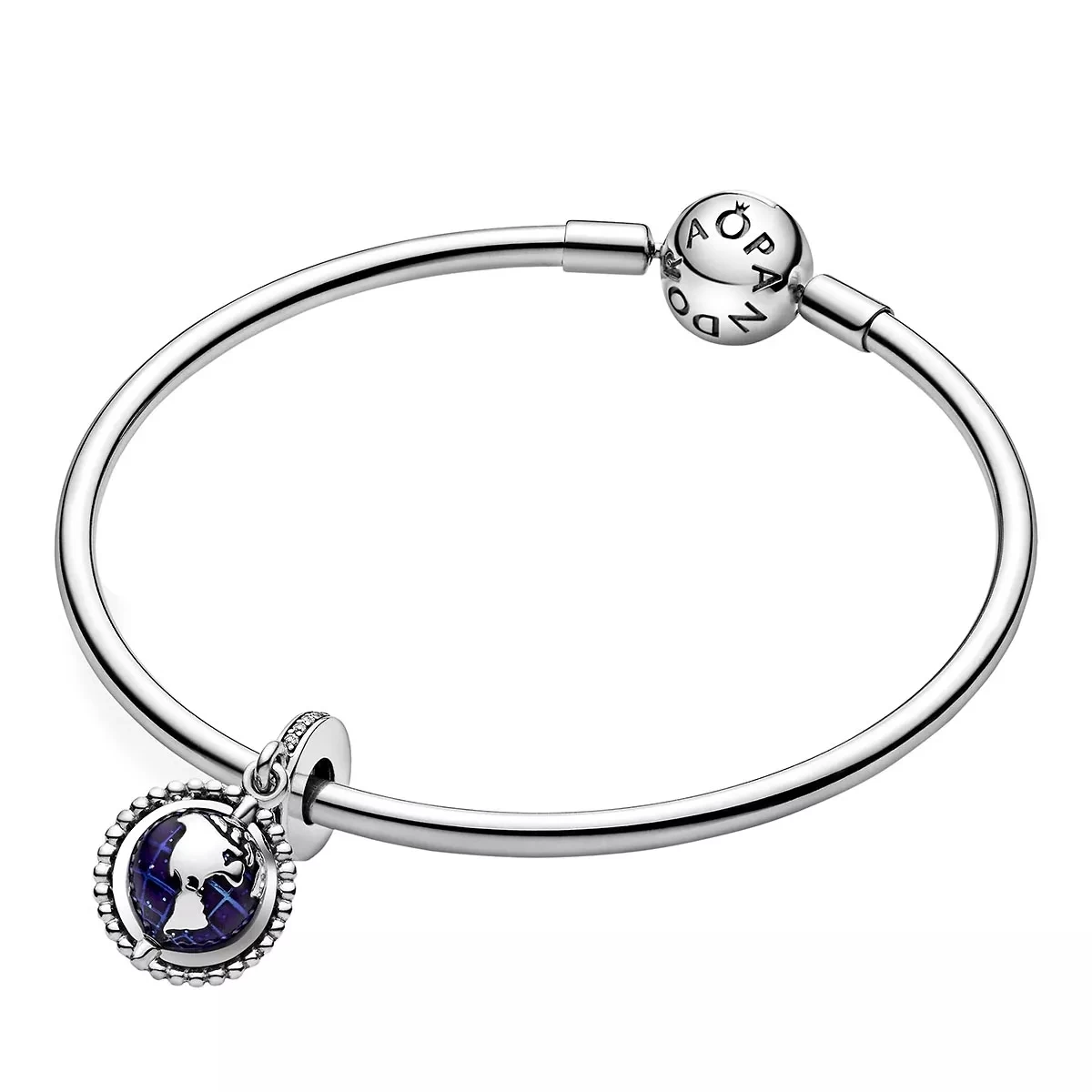 Pandora Drehender Globus Charm-Anhänger Sterling Silver Anhänger - Image 5