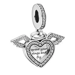 Pandora Herz Und Engelsflügel Charm-Anhänger Sterling Silver Anhänger