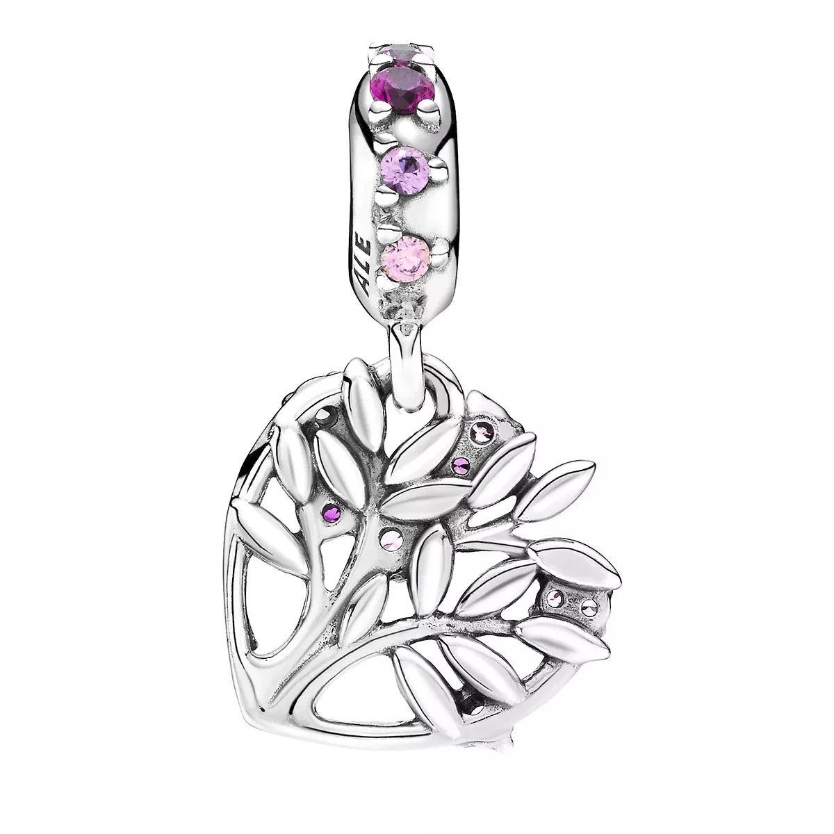 Pandora Rosafarbener Familienstammbaum Charm-Anhänger Sterling Silver Anhänger - Image 2