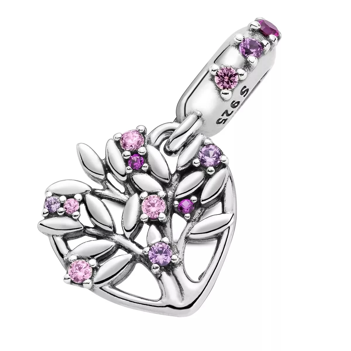 Pandora Rosafarbener Familienstammbaum Charm-Anhänger Sterling Silver Anhänger - Image 4