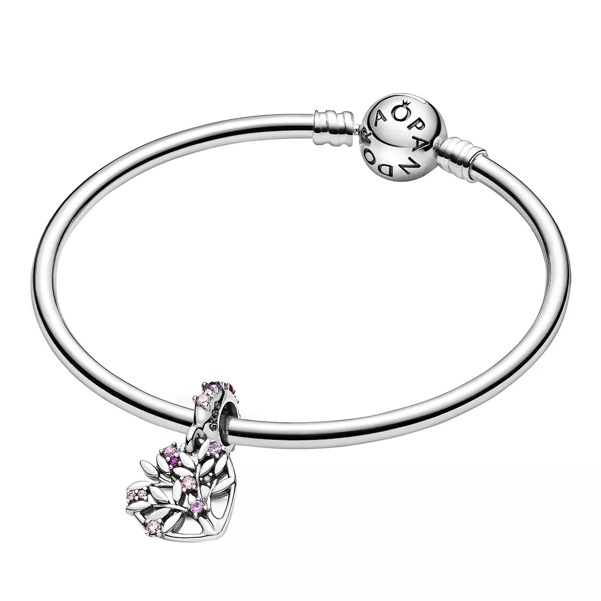 Pandora Rosafarbener Familienstammbaum Charm-Anhänger Sterling Silver Anhänger - Image 5