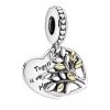 Pandora Bicolor Stammbaum Herz Charm-Anhänger Sterling Silver And 14k Gold Anhänger