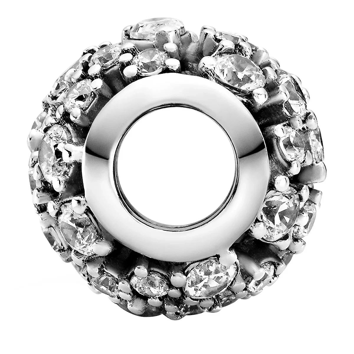 Pandora Funkelndes, Rundes Offen Gearbeitetes Charm Sterling Silver Anhänger - Image 3