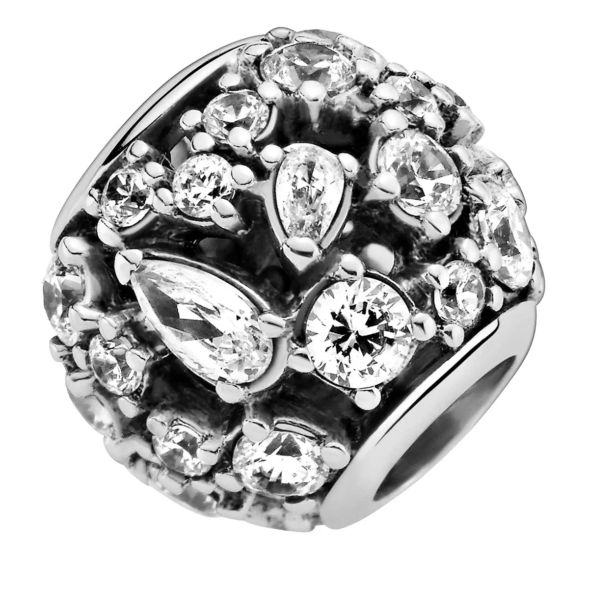 Pandora Funkelndes, Rundes Offen Gearbeitetes Charm Sterling Silver Anhänger - Image 4