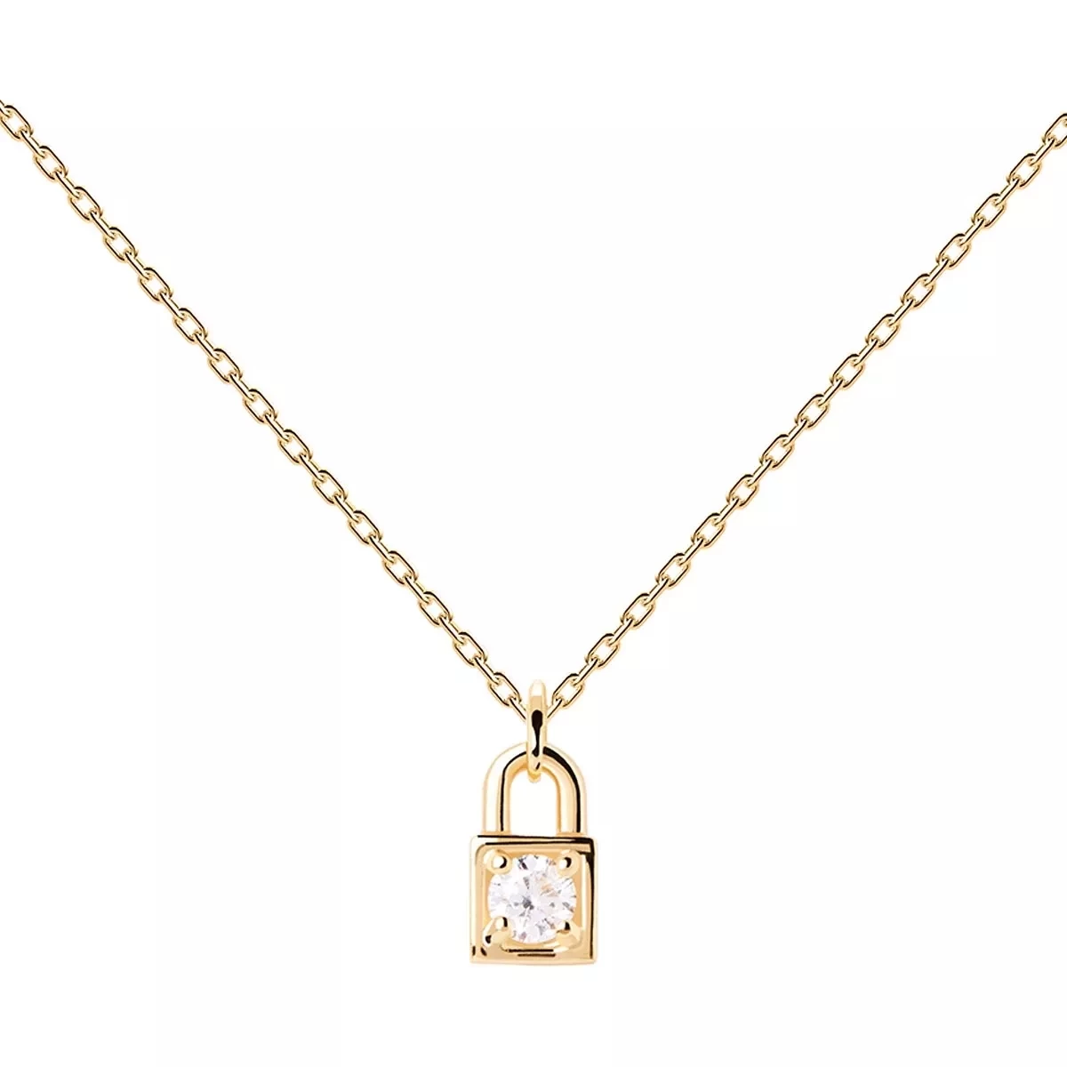 PDPAOLA Padlock Gold Necklace Gold Kurze Halskette