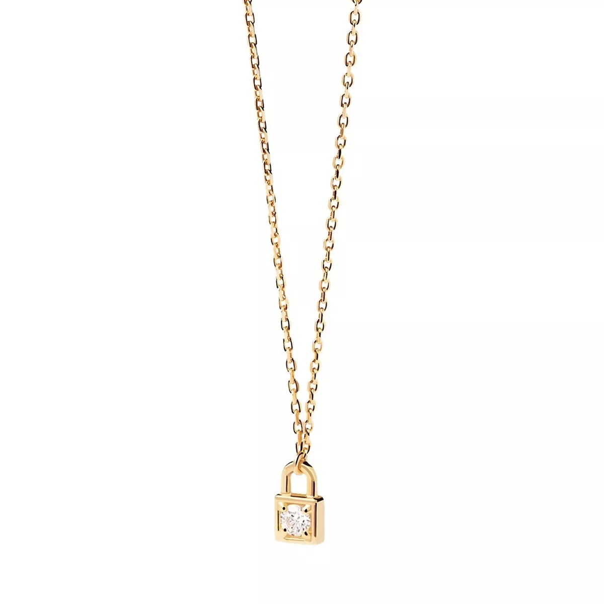 PDPAOLA Padlock Gold Necklace Gold Kurze Halskette – Bild 2