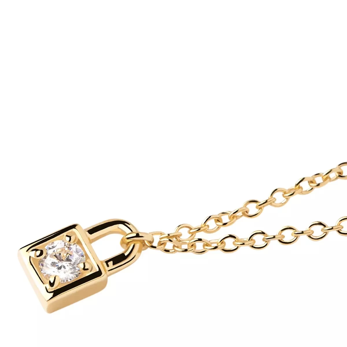 PDPAOLA Padlock Gold Necklace Gold Kurze Halskette – Bild 3