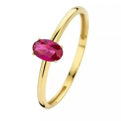 Isabel Bernard Baguette Roux 14 Karat Ring Gold, Red Solitärring
