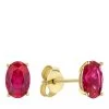 Isabel Bernard Baguette Roux 14 Karat Stud Ear Studs Gold, Red Ohrstecker