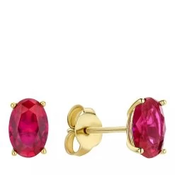 Isabel Bernard Baguette Roux 14 Karat Stud Ear Studs Gold, Red Ohrstecker