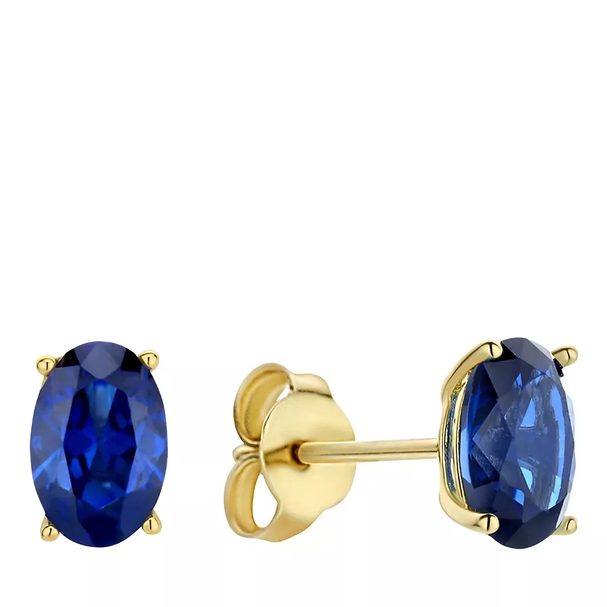 Isabel Bernard Baguette Nila 14 Karat Stud Ear Studs Blue, Gold Ohrstecker