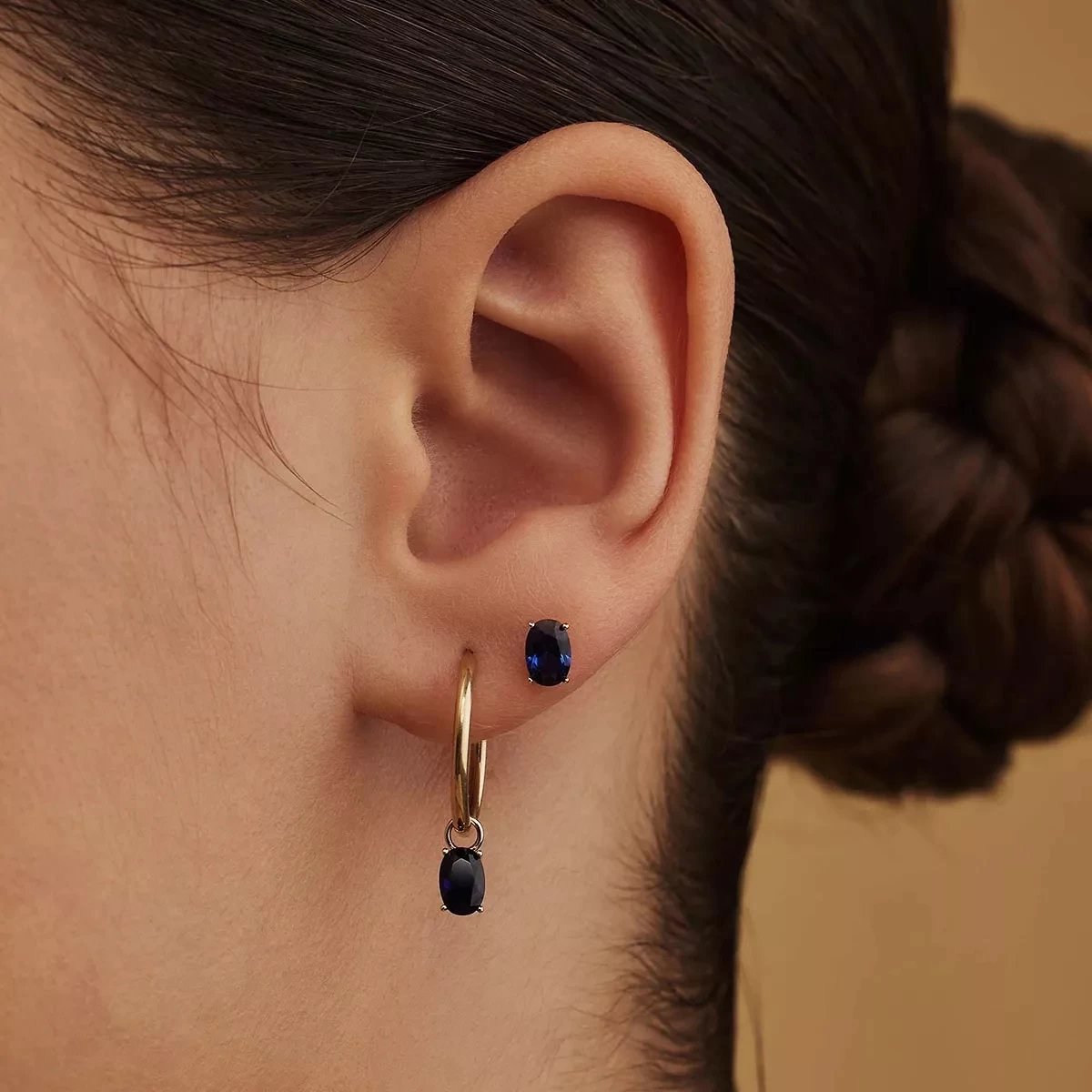 Isabel Bernard Baguette Nila 14 Karat Stud Ear Studs Blue, Gold Ohrstecker - Image 2