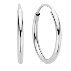 Isabel Bernard Saint Germain Cerise 14 Karat Hoop Earrings White Gold Creole