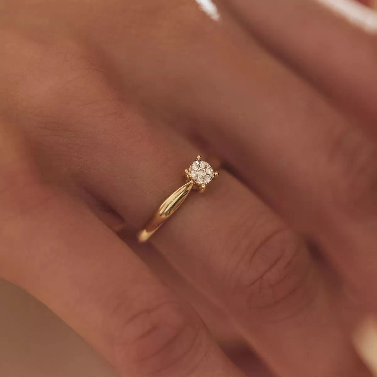 Isabel Bernard De La Paix Hanaé 14 Karat Ring | Diamond 0.08 Ct Gold Diamantring - Image 2