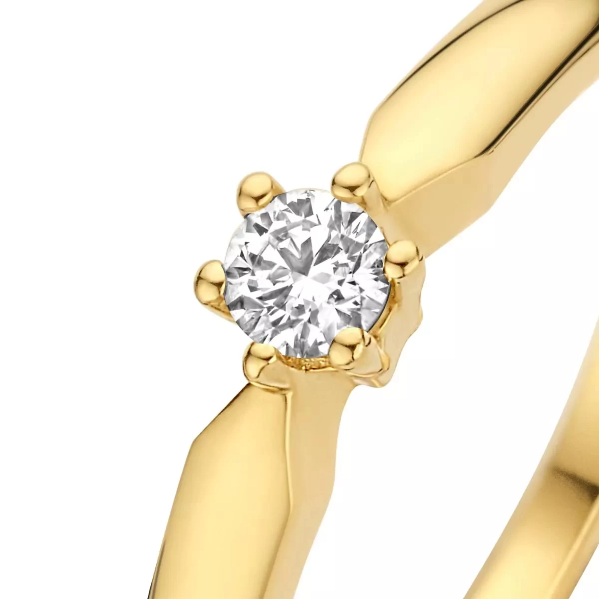 Isabel Bernard De La Paix Sybil 14 Karat Ring | Diamond 0.10 Ct Gold Diamantring - Image 4