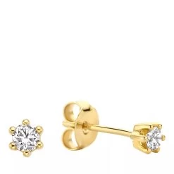 Isabel Bernard De La Paix Sybil 14 Karat Stud Ear Studs | Diamond Gold Ohrstecker