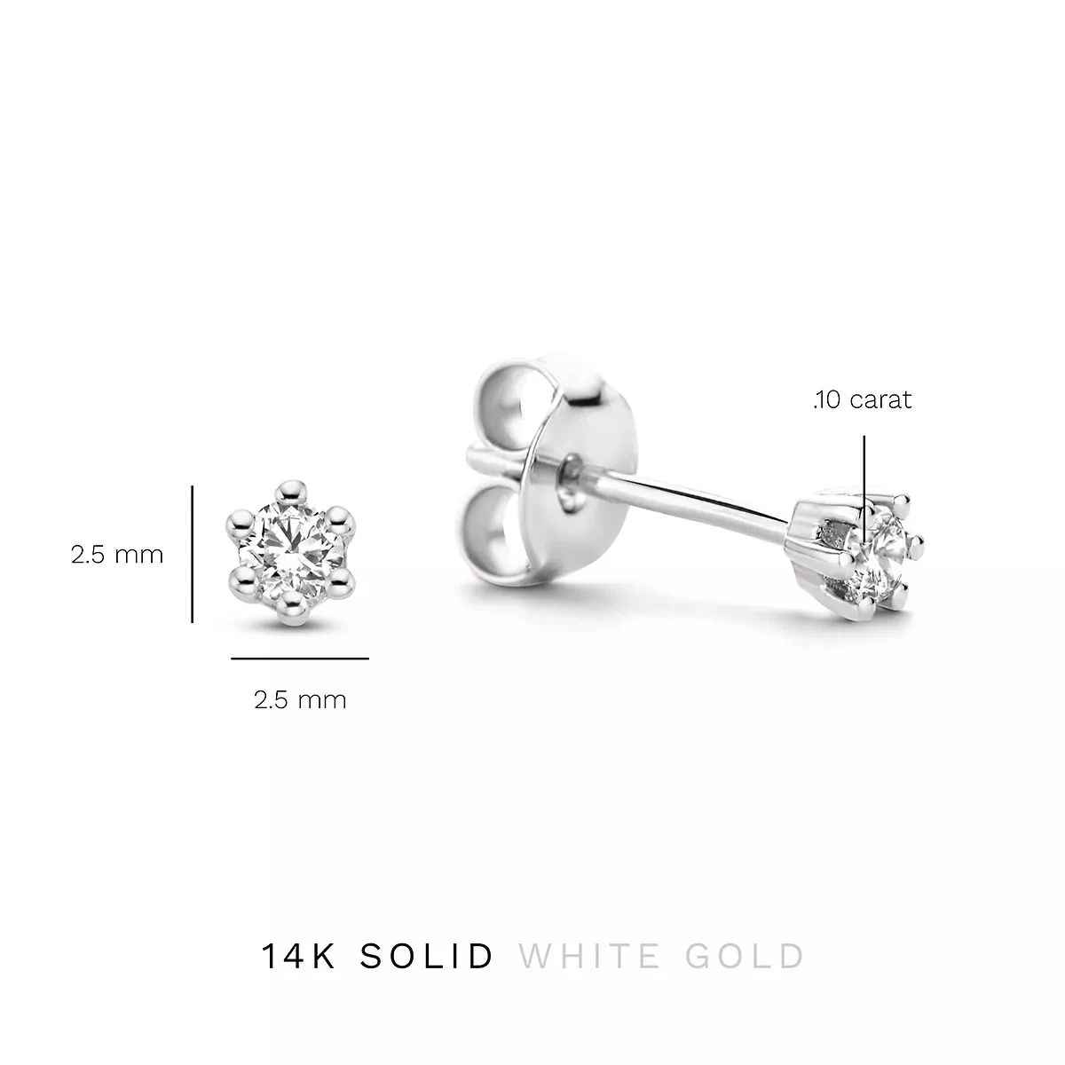 Isabel Bernard De La Paix Emily 14 Karat Ear Studs | Diamond 0.10 White Gold Ohrstecker - Image 4
