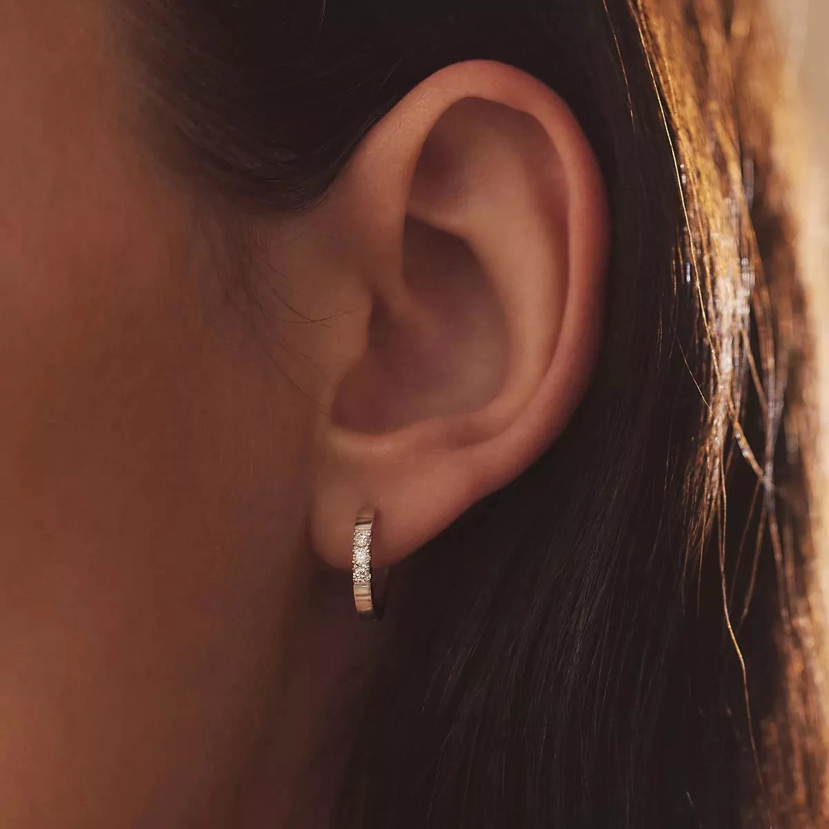 Isabel Bernard De La Paix Madeline 14 Karat Hoop Earrings | Diamo White Gold Creole - Image 2