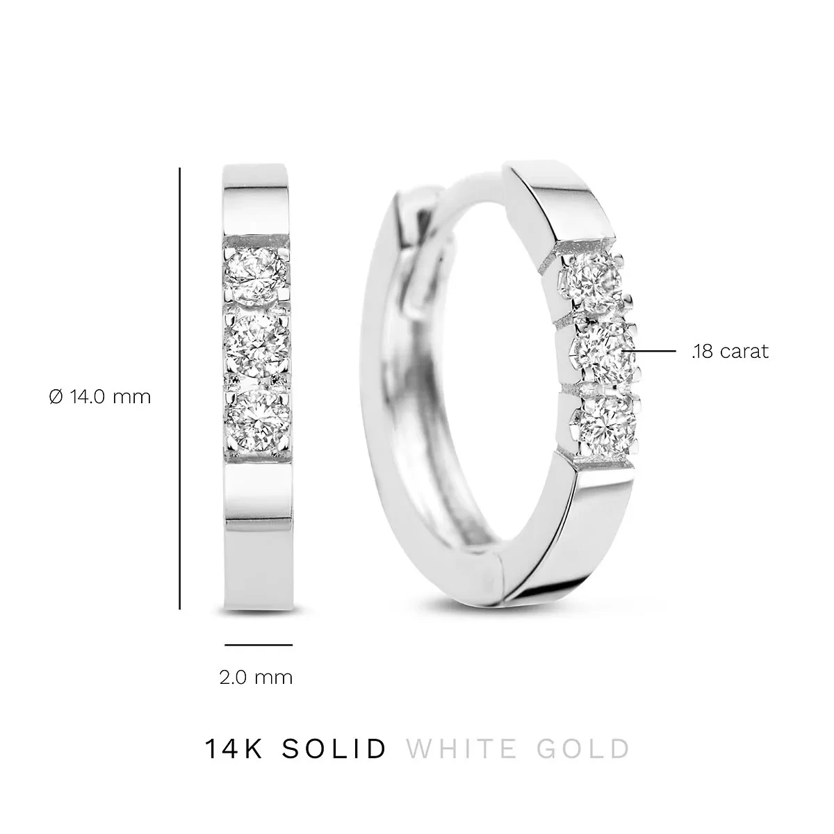 Isabel Bernard De La Paix Madeline 14 Karat Hoop Earrings | Diamo White Gold Creole - Image 6