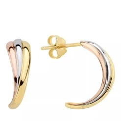 Isabel Bernard Tricolore Maeva 14 Karat Ear Studs With Three Colo Gold Ohrstecker