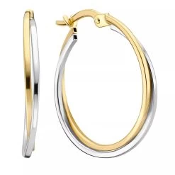 Isabel Bernard Rivoli Adame 14 Karat Hoop Earrings With Two Colou Gold Creole