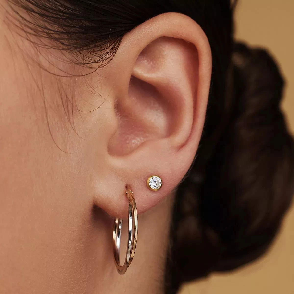 Isabel Bernard Rivoli Adame 14 Karat Hoop Earrings With Two Colou Gold Creole - Image 4