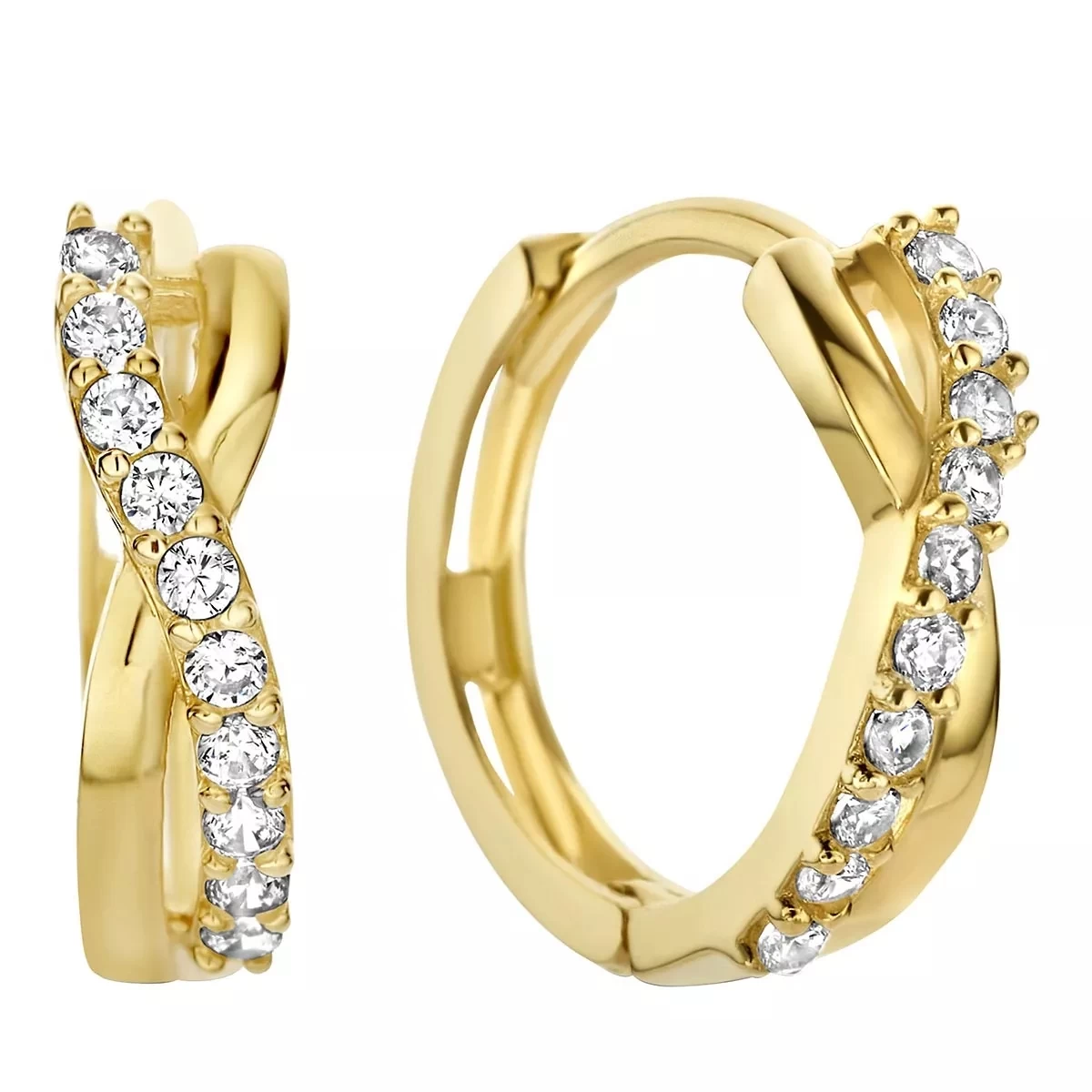 Isabel Bernard Rivoli Esmée 14 Karat Hoop Earrings With Zirconia Gold Creole