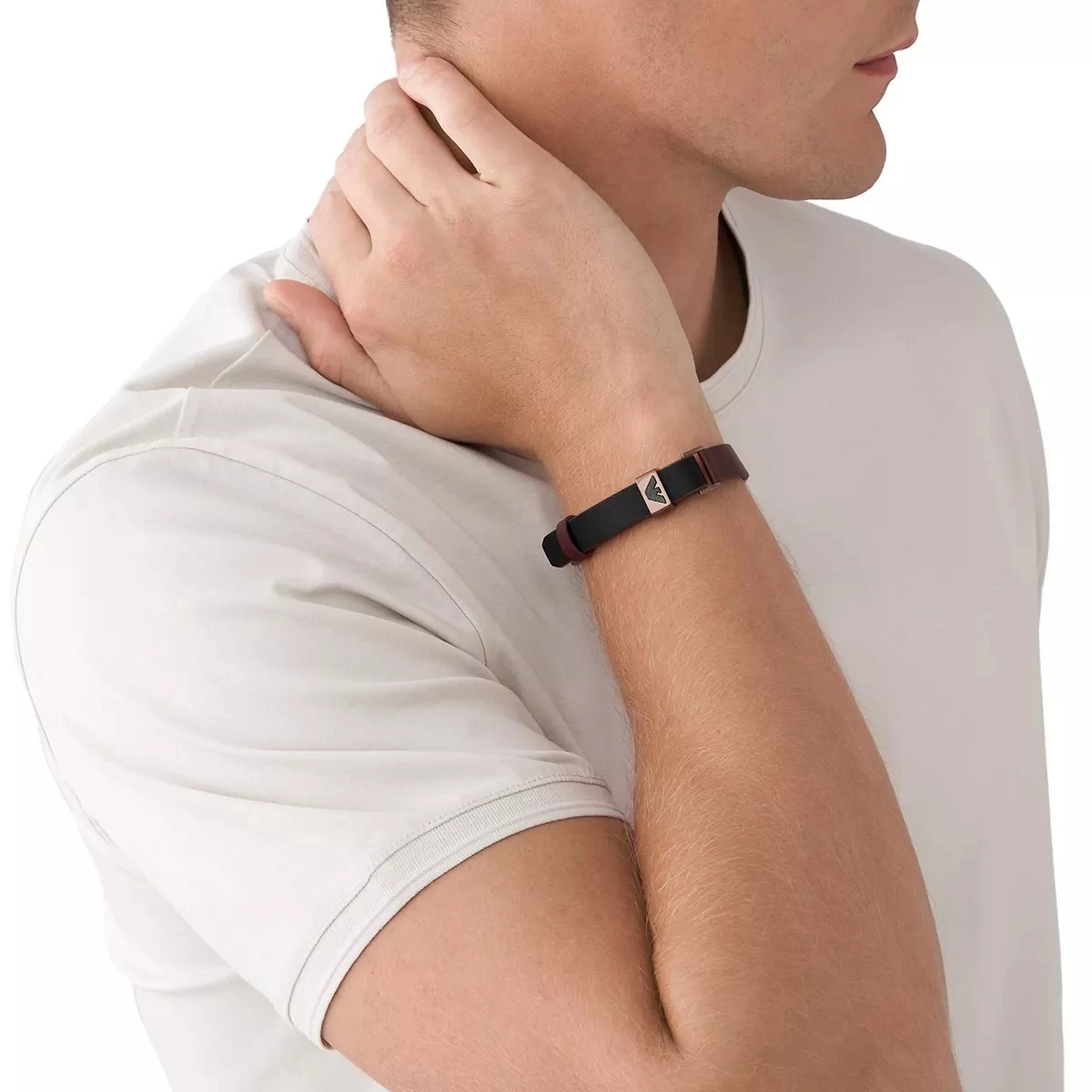 Emporio Armani Leather Strap Bracelet Armband - Image 2