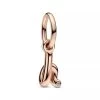 Pandora Letter H 14k Rose Gold-plated Dangle With Clear Cubic Zirconia Anhänger