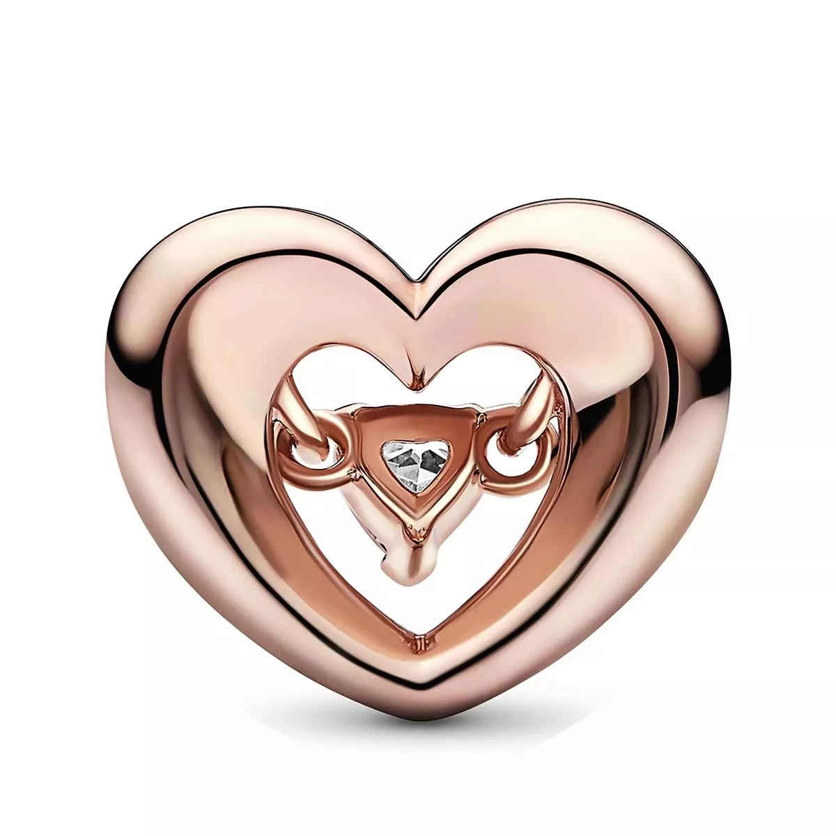 Pandora Open Heart 14k Rose Gold-plated Charm With Clear Cubic Zirconia Anhänger - Image 3