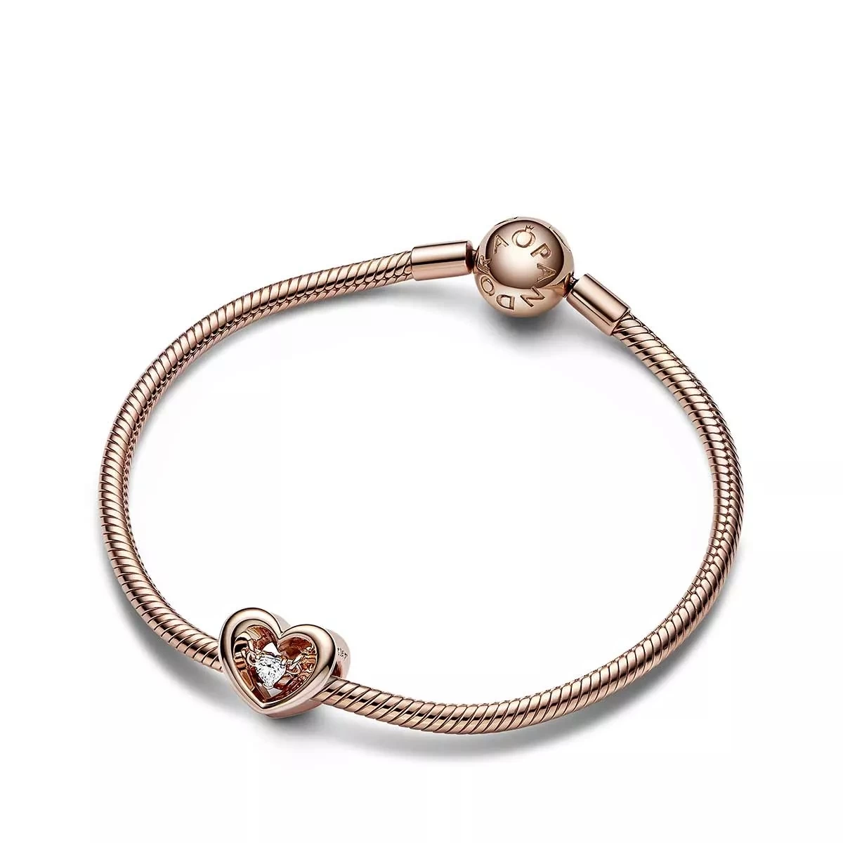 Pandora Open Heart 14k Rose Gold-plated Charm With Clear Cubic Zirconia Anhänger - Image 4
