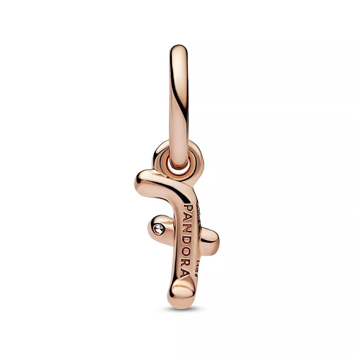 Pandora Letter F 14k Rose Gold-plated Dangle With Clear Cubic Zirconia Anhänger - Image 3