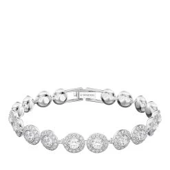 Swarovski Angelic Round Cut Pavé Rhodium Plated White Armband