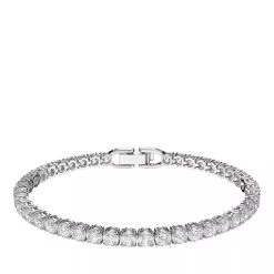 Swarovski Tennis Deluxe Round Cut Rhodium Plated White Armband
