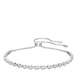 Swarovski Subtle Trilogy Round Cut Rhodium Plated White Armband