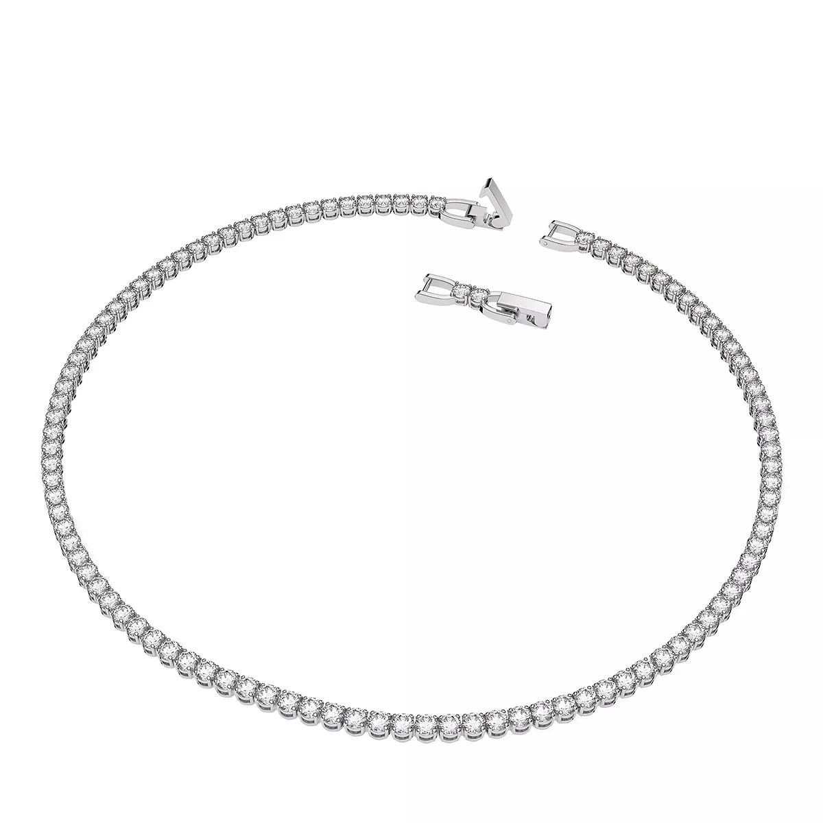 Swarovski Tennis Deluxe Round Cut Rhodium Plated White Kurze Halskette - Image 4