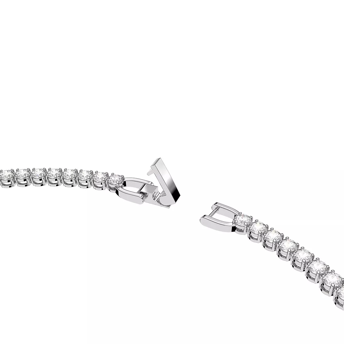 Swarovski Tennis Deluxe Round Cut Rhodium Plated White Kurze Halskette - Image 5