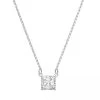 Swarovski Attract Square Cut Rhodium Plated Silver Kurze Halskette