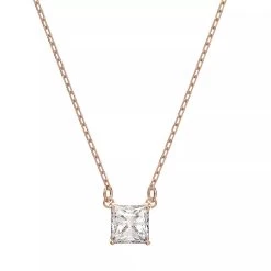 Swarovski Attract Square Cut Rose Gold-tone Plated Mittellange Halskette
