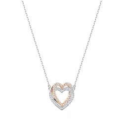 Swarovski Infinity Heart Mixed Metal Finish Bicolor Mittellange Halskette