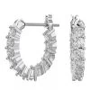 Swarovski Vittore Hoop Round Cut Rhodium Plated White Creole