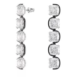 Swarovski Harmonia Drop Cushion Cut Floating Crystals Mixed White Ohrhänger