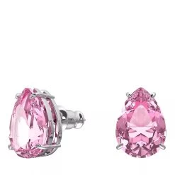 Swarovski Gema Drop Cut Rhodium Plated Pink Ohrstecker