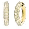 Swarovski Dextera Hoop Medium Gold-tone Plated White Creole