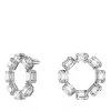Swarovski Millenia Hoop Octagon Cut Rhodium Plated White Creole