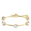 Swarovski Constella Round Cut Shiny gold-tone Plated White Armband
